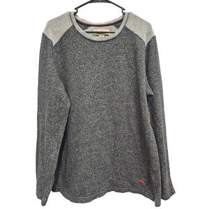 Tommy Bahama Mens Sweatshirt Large Gray Terry Knit Pullover Preppy Loungewear